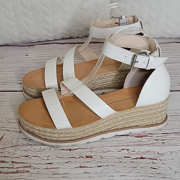 DOLCE VITA Croc Print White Wedge Size 9.5 - Picture 3 of 7